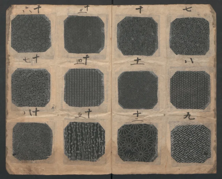 A seventeenth-century book of stencil-dye pattern samples (katazome mihoncho)