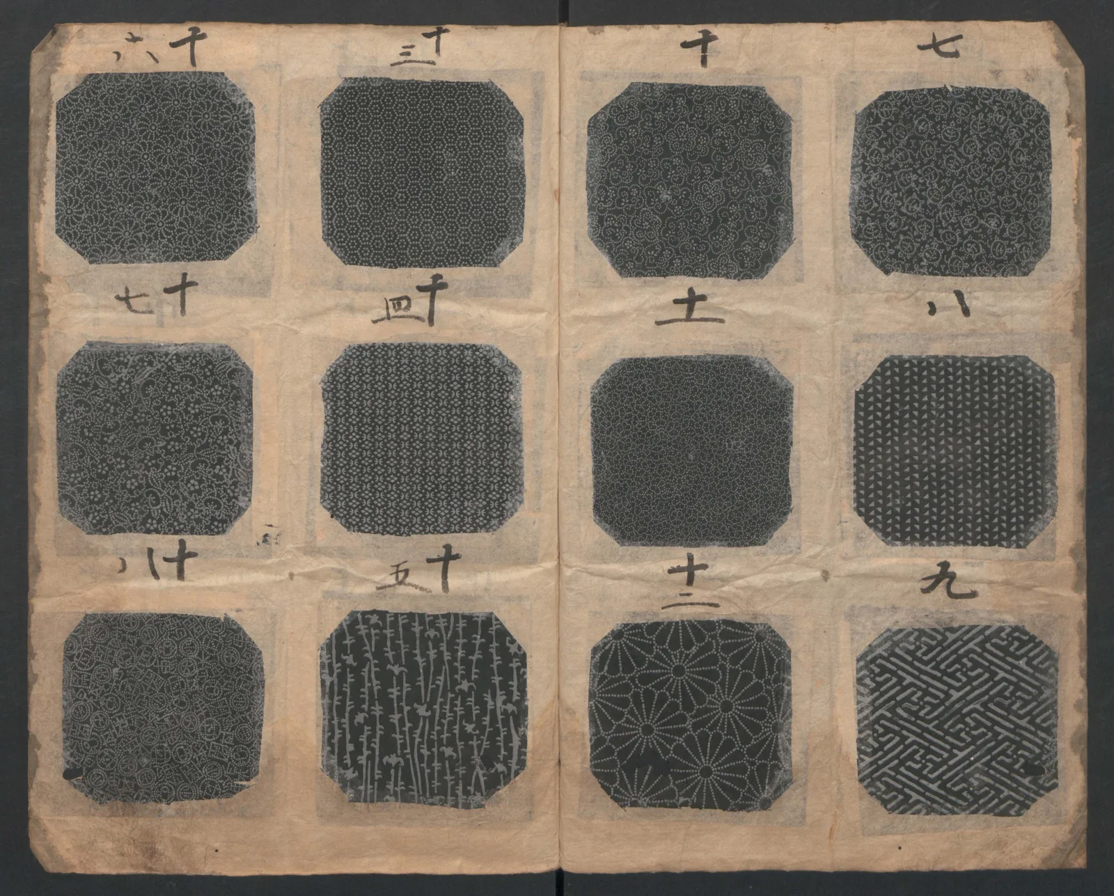 A seventeenth-century book of stencil-dye pattern samples (katazome mihoncho)