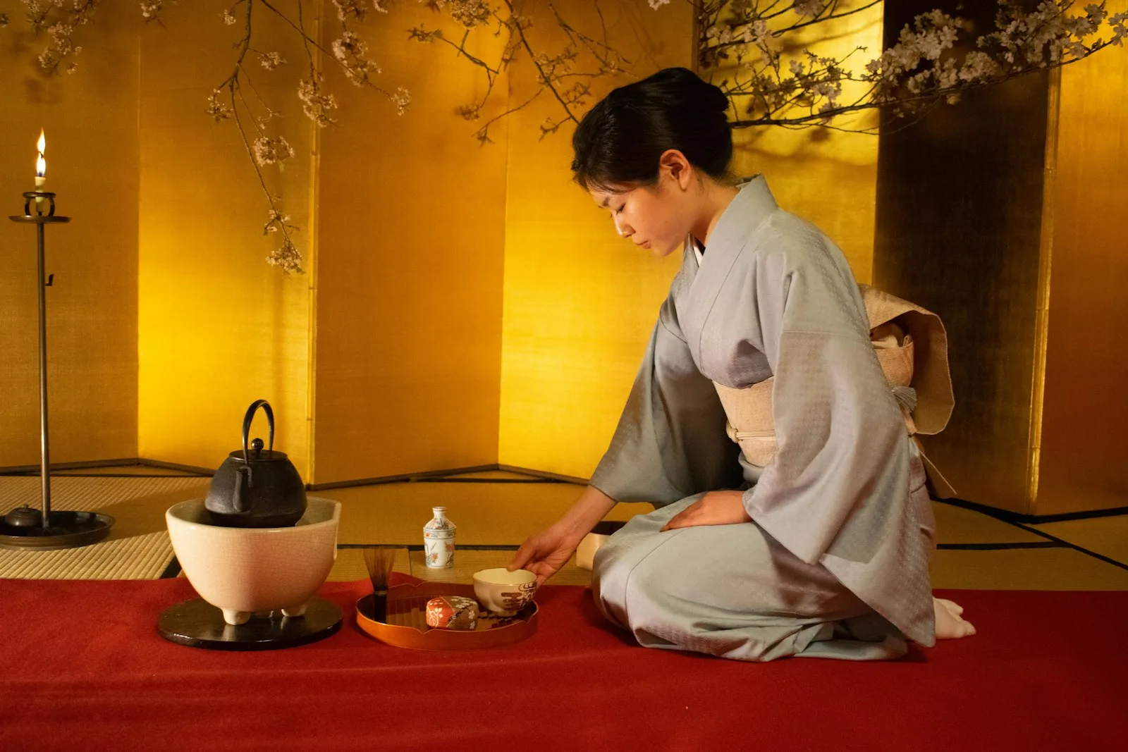Woman siting inside room